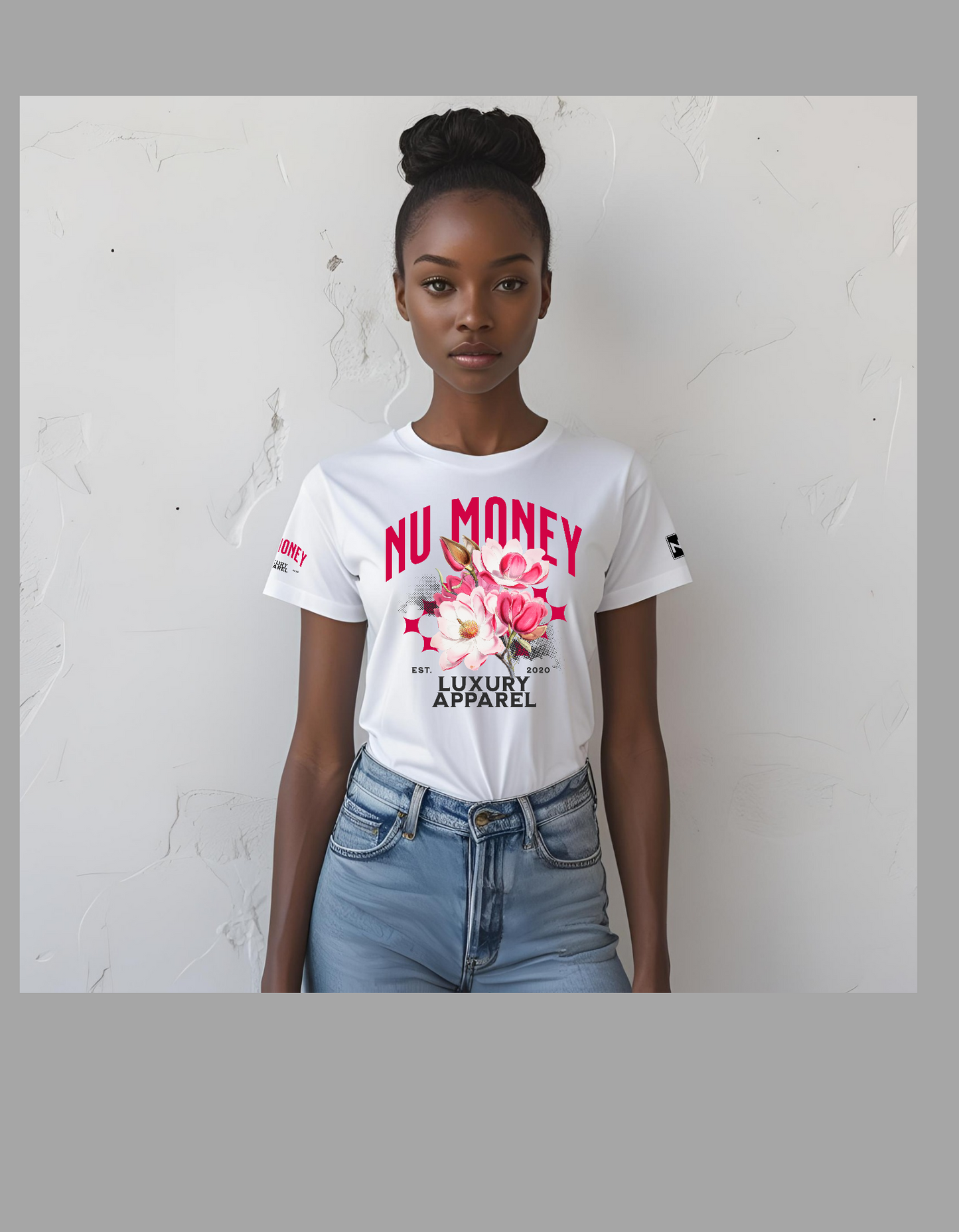 Floral bouquet image T- shirt (white)