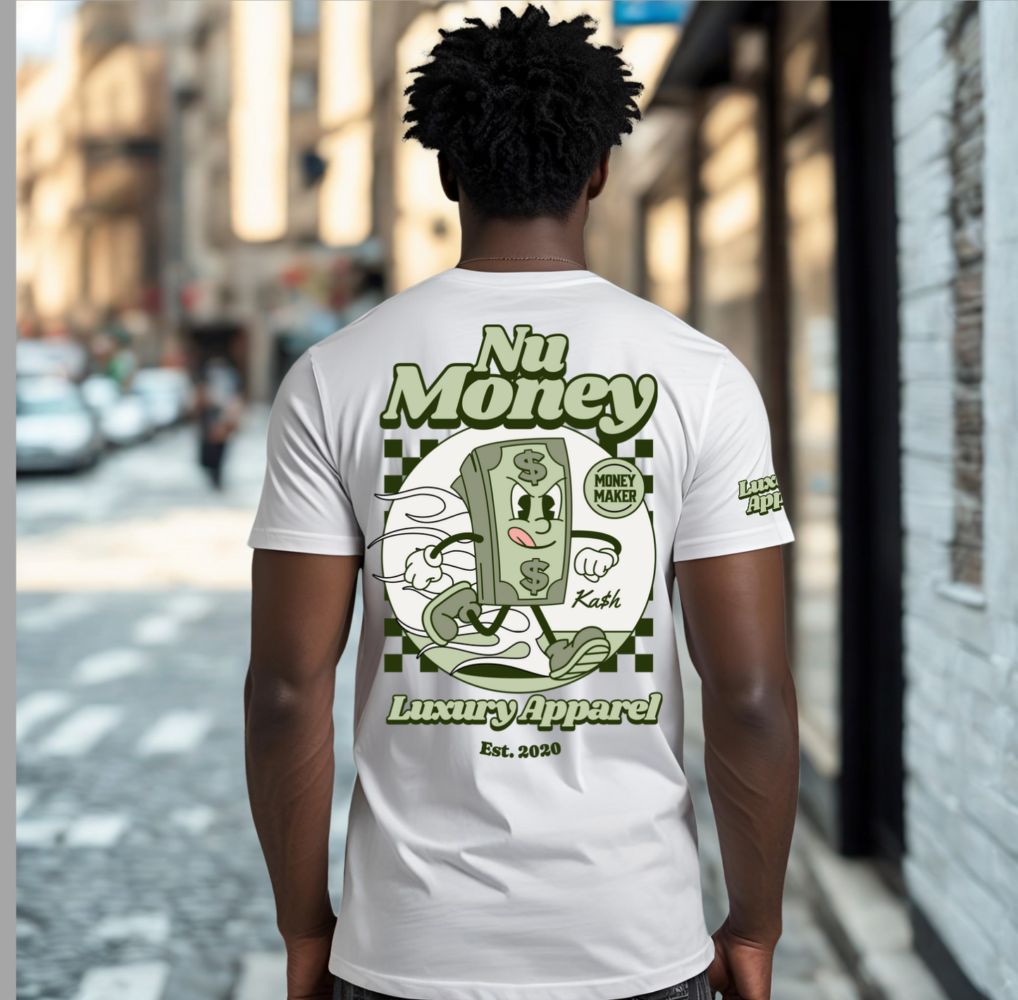 "Nu Money Ka$h"Short sleeve T-shirt (white)