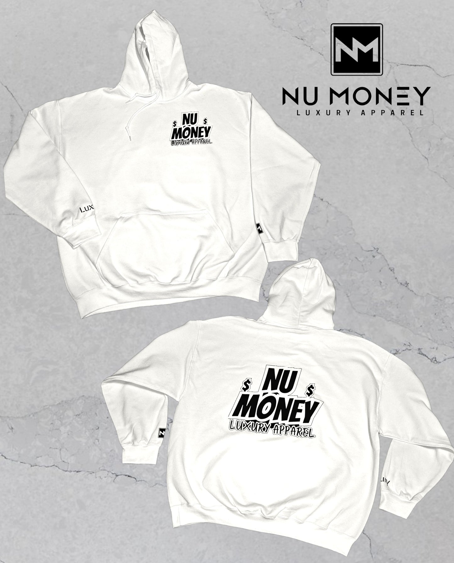 Graffiti logo hooded sweatshirt (white)
