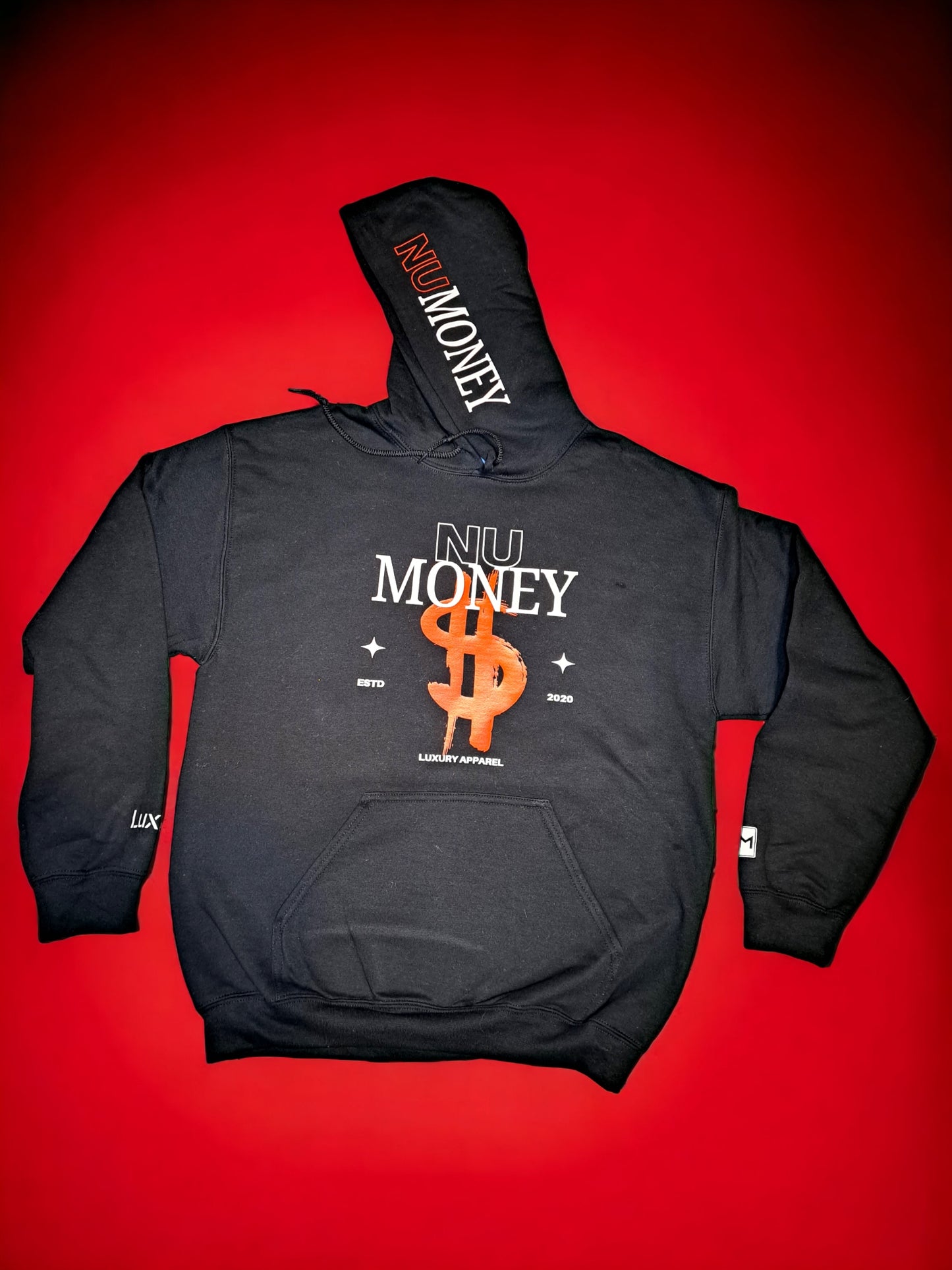 Painted dollar logo hooded sweatshirt (black)