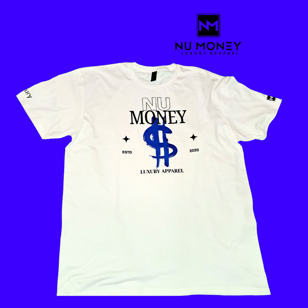 Big dollar $ s.s tee (white/blue/blk) (Copy)