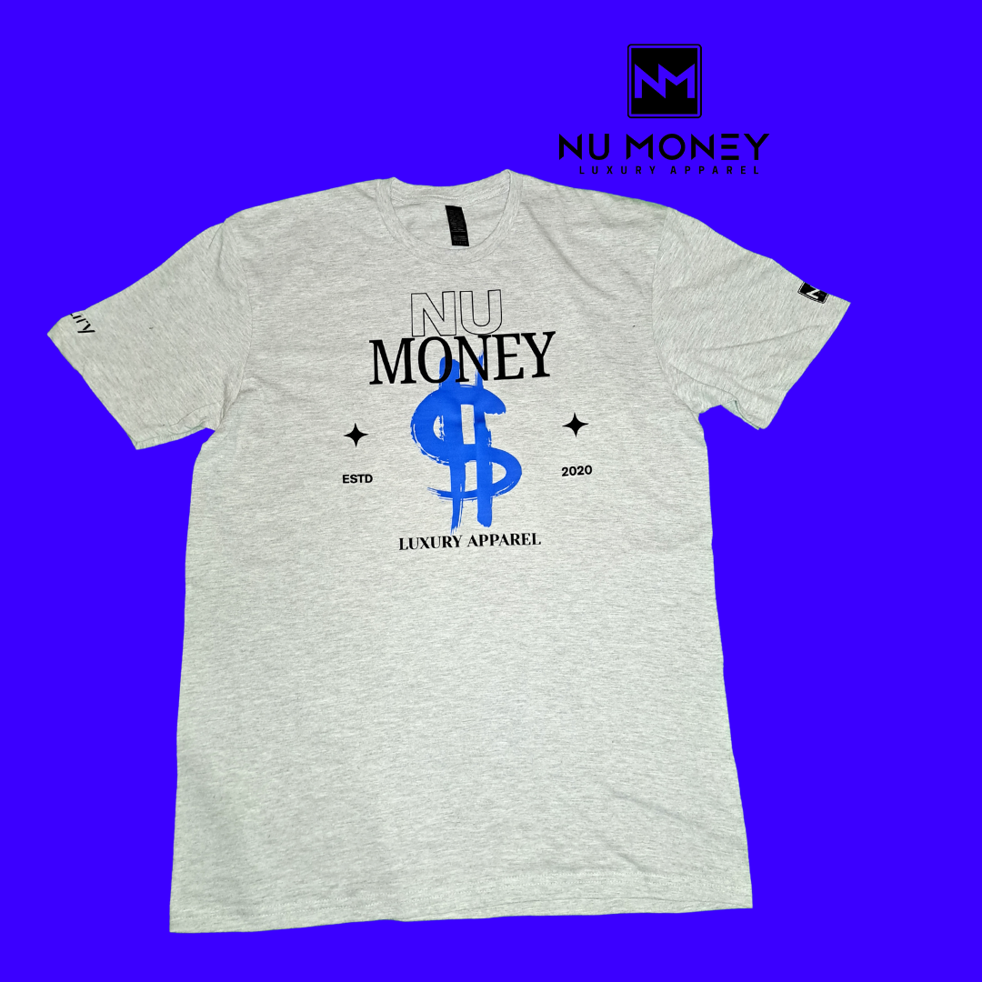 Big dollar $ s.s tee (grey/blue/blk) (Copy) (Copy)