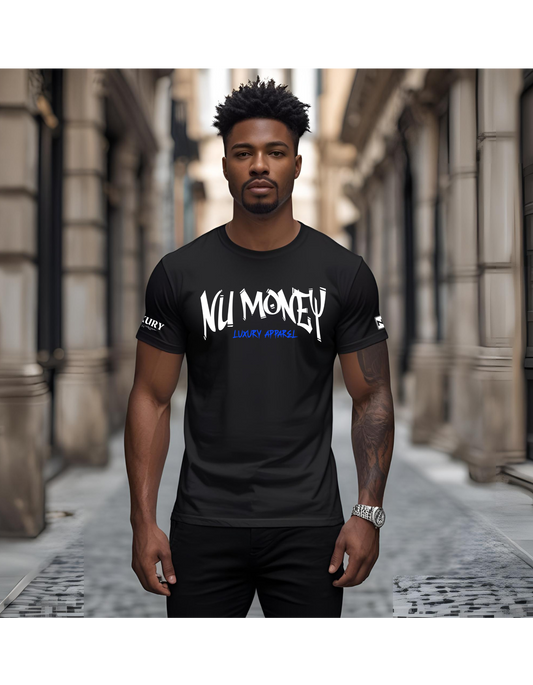 "Say less , hustle more" t-shirt (black and blue)