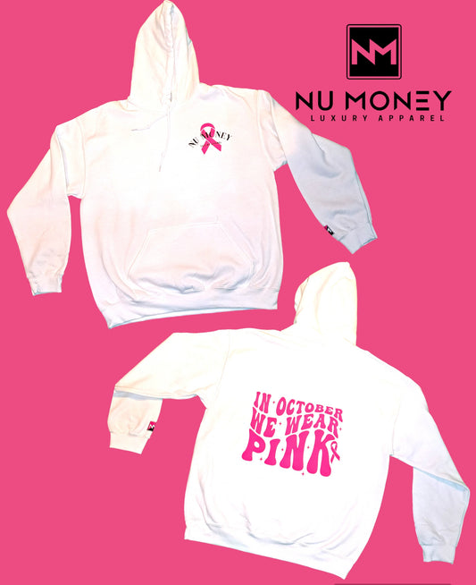 In October we wear pink hoodie (wht)