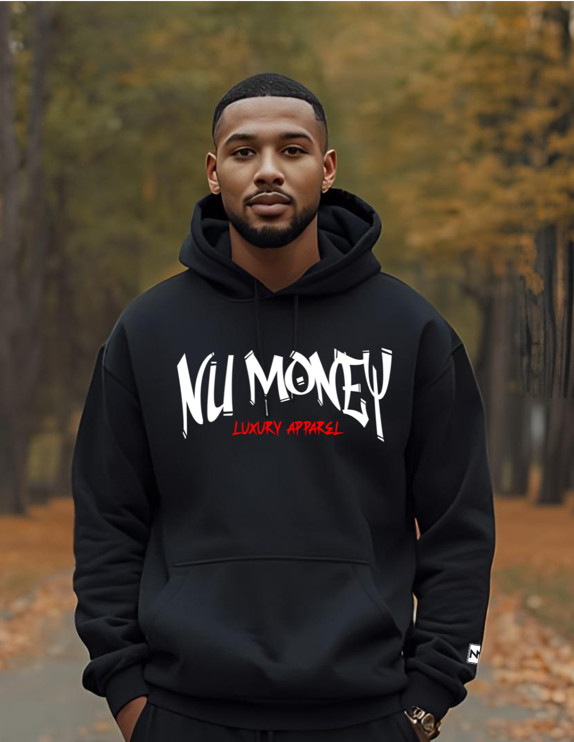 "Say less , hustle more" Hoody (black and red)