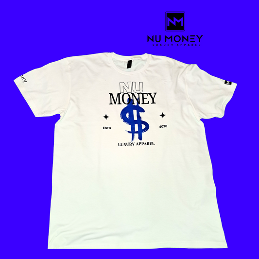 Big dollar $ s.s tee (white/blue/blk) (Copy)